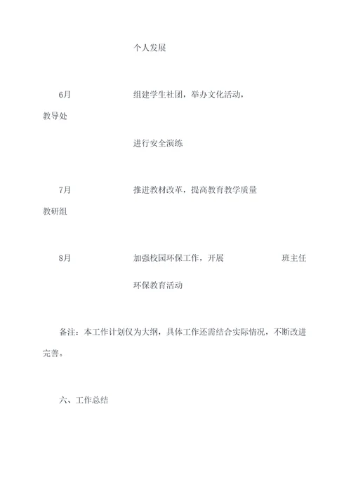 2018春季教导工作计划