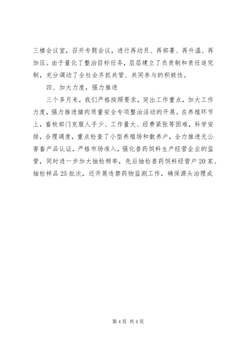 县猪肉质量安全专项整治工作汇报 (4).docx