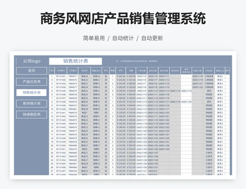 商务风网店产品销售管理系统