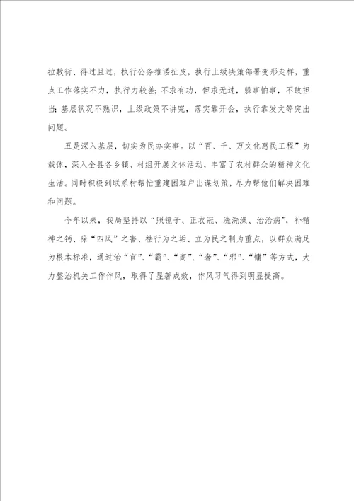 “作风习气整治工作自查报告