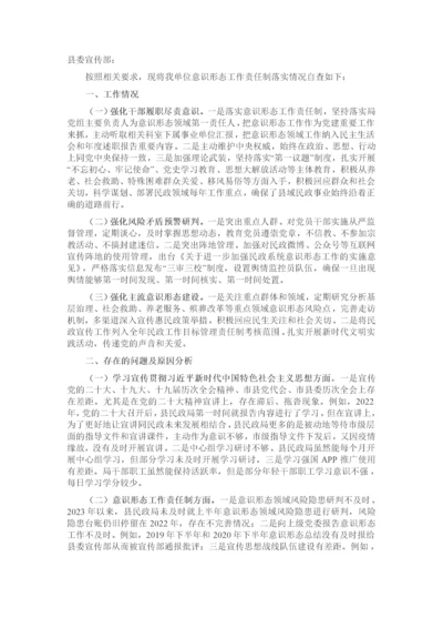 县民政局党组关于意识形态工作责任制落实情况的自查报告.docx