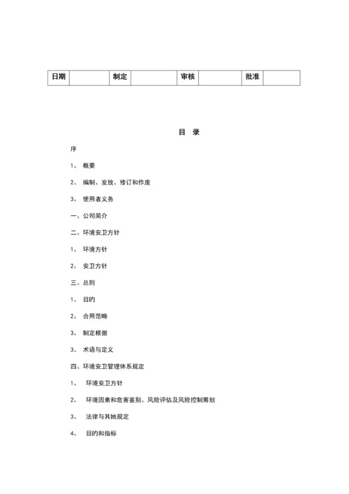 出口公司环境安卫管理标准手册.docx