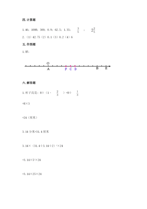 人教版六年级下册数学期末测试卷精品（预热题）.docx