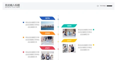 简约风流程时间轴5项PPT内容页