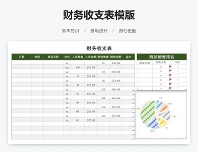 财务收支表模版