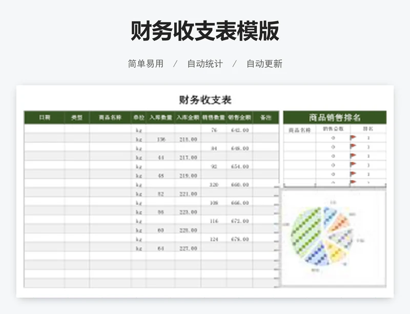 财务收支表模版