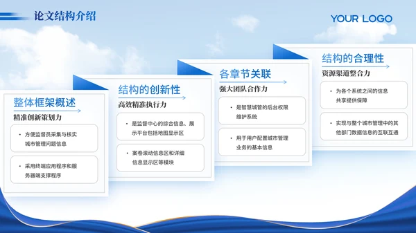 蓝色简约大气毕业答辩PPT模版