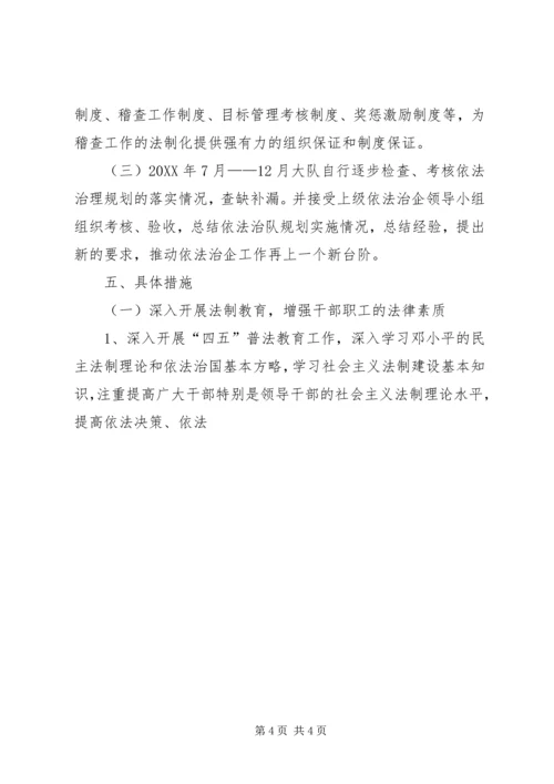 燃气稽查大队依法治队工作计划 (2).docx