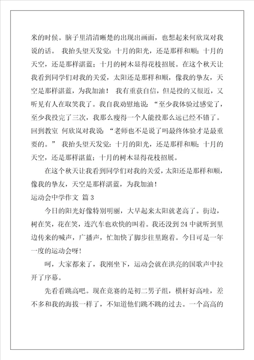 运动会高中作文