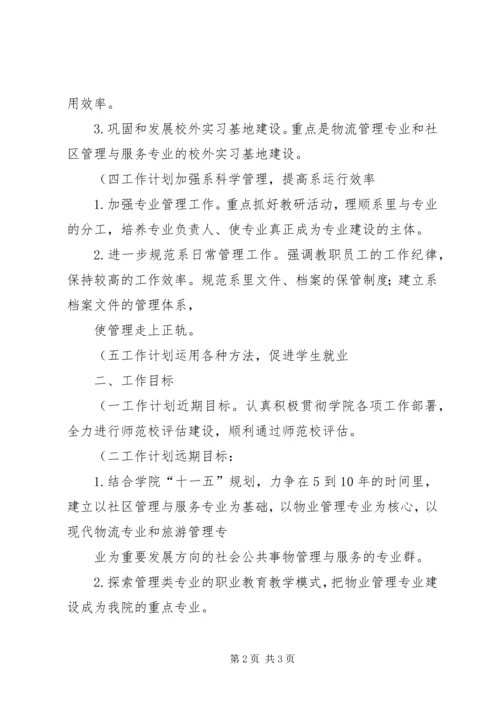 社区管理系副主任工作计划 (2).docx