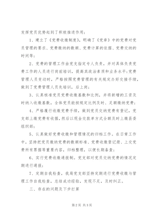 党费工作情况自查报告.docx