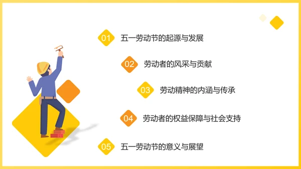 五一劳动节主题班会PPT模板