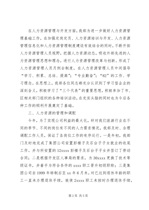 企业人力资源部某年工作总结.docx