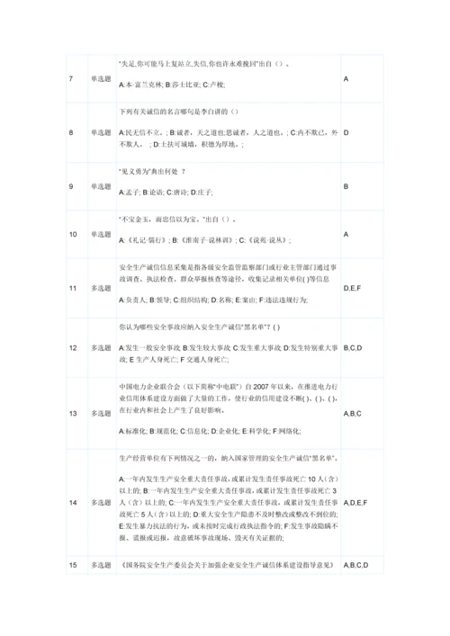 2023年“信用电力”网络知识竞赛题目答案.docx