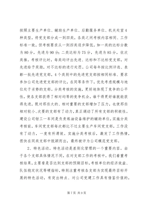 石油公司加强党支部建设工作经验材料.docx