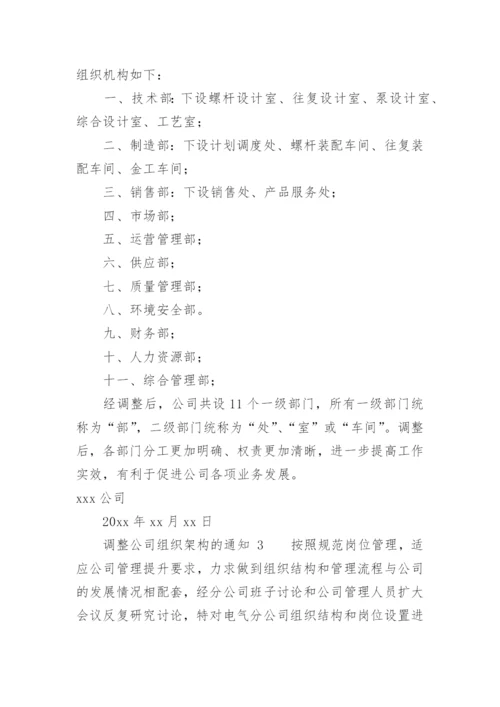 调整公司组织架构的通知.docx