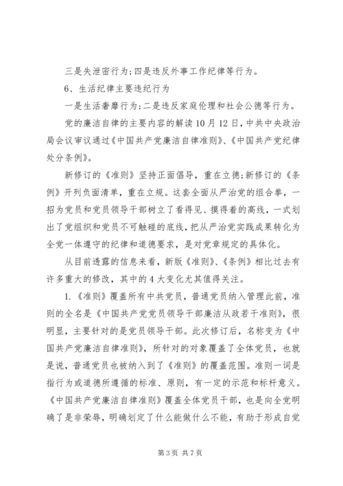 党的廉洁自律的主要内容.docx