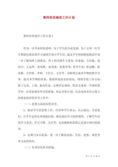 教师培优辅差工作计划.docx