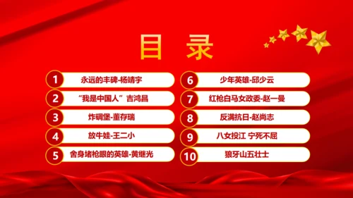 历史英雄人物的故事爱国主义教育通用PPT模板