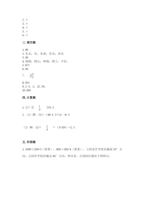 2022人教版六年级上册数学期末测试卷重点班.docx