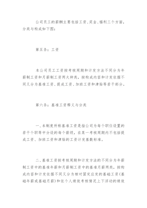 企业员工薪酬管理规章制度.docx