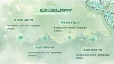 蝶恋花小清新风绿色四项分类