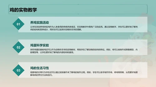 青色中国风生肖鸡文化传承PPT模板