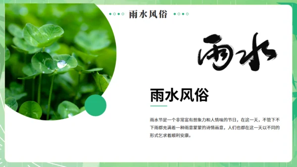 雨水节气燕子元素通用PPT绿色模板