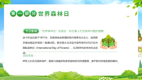 世界森林日保护森林爱护地球主题班会PPT课件