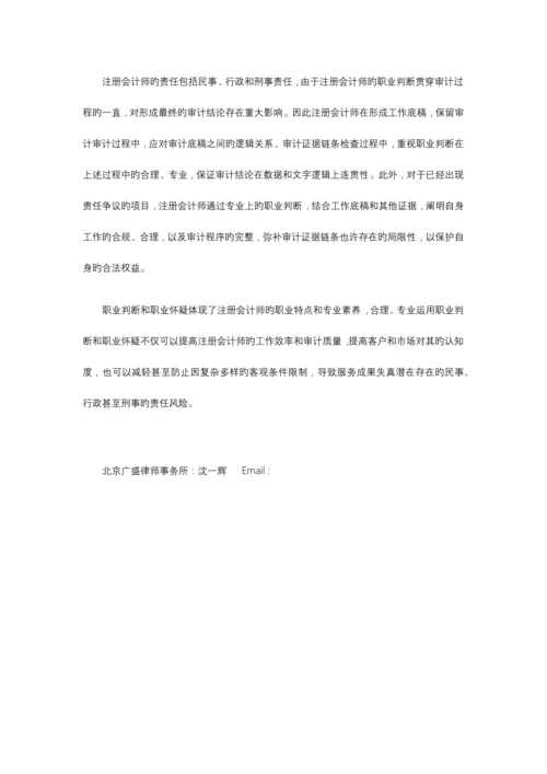 2023年浅析注册会计师的职业判断和职业怀疑.docx
