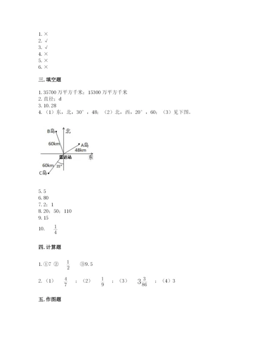 2022六年级上册数学期末测试卷附参考答案【培优】.docx