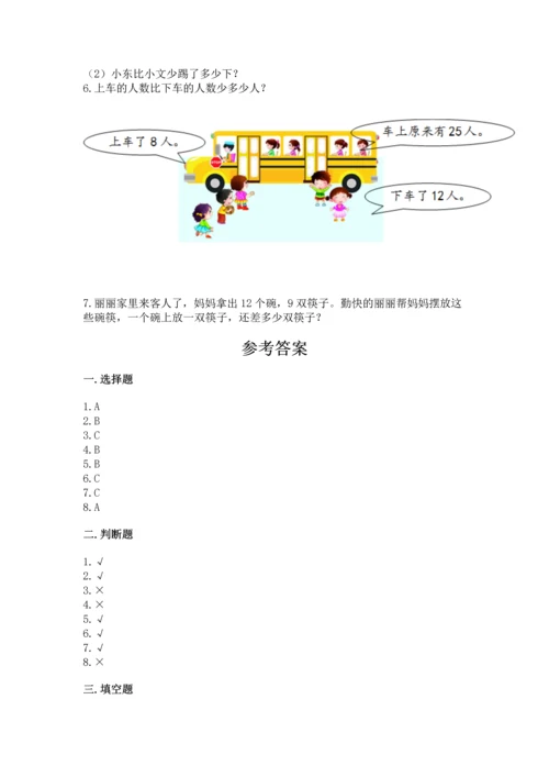 人教版一年级下册数学期中测试卷【考试直接用】.docx