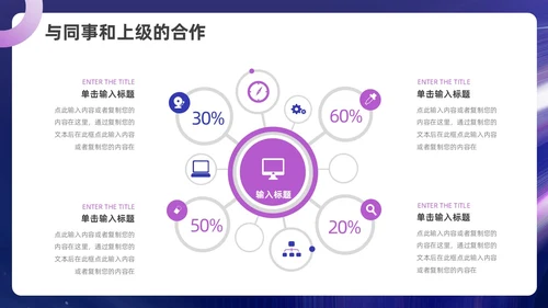 蓝色紫色自主创意风奔跑励志述职报告ppt模板