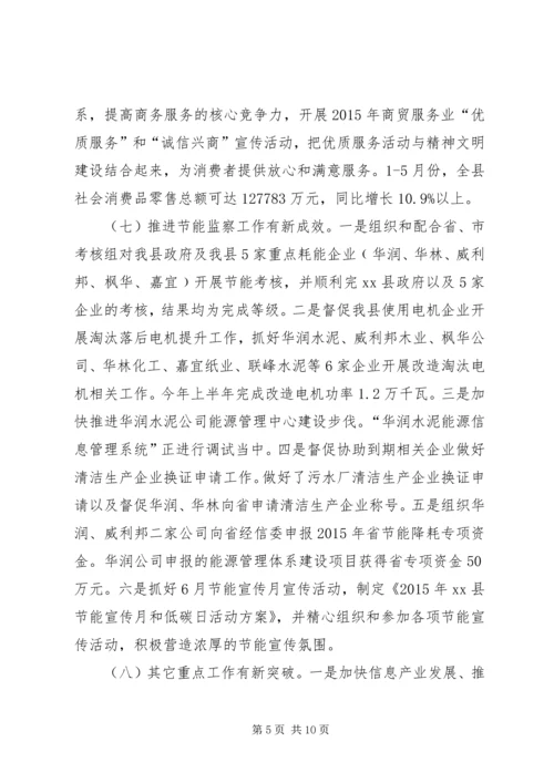 乡镇经信局上半年工作总结及下半年工作计划.docx