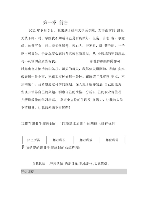 本科护理职业生涯规划