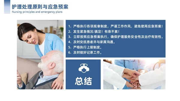 蓝色简约商务护理应急预案商务通用PPT模板应急培训