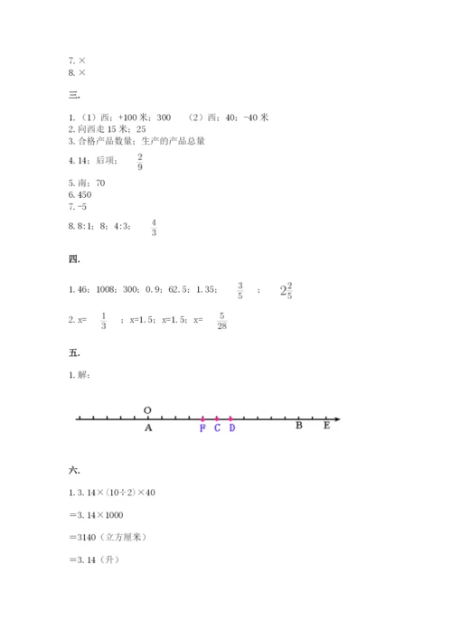 青岛版六年级数学下学期期末测试题附答案【实用】.docx