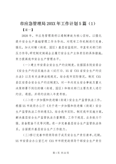 市应急管理局20XX年工作计划5篇（1） (2).docx