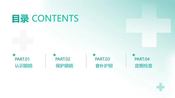 简约风格绿色医疗保健眼睛保护知识科普PPT