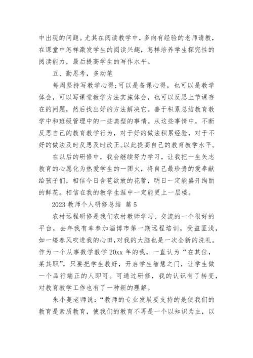 2023教师个人研修总结.docx