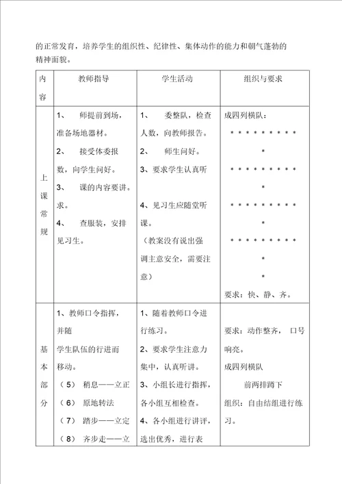 初中九年级体育与健康教案