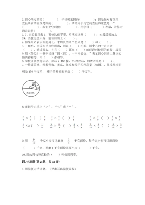 人教版六年级上册数学期末测试卷精品【满分必刷】.docx