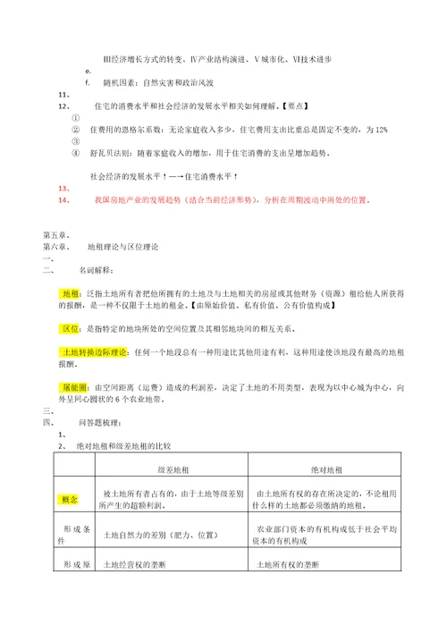 房地产经济学练习题汇总