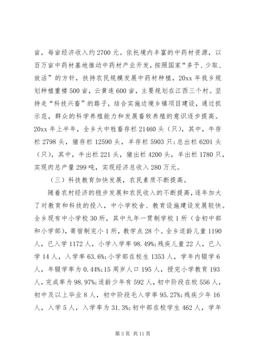 乡镇社会主义新农村建设情况的调研报告.docx