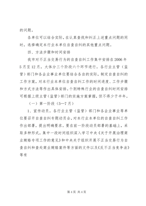 市自查自纠的工作计划方案 (2).docx
