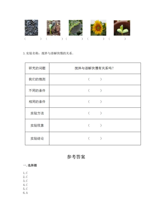教科版科学一年级上册第一单元《植物》测试卷及答案（精品）.docx