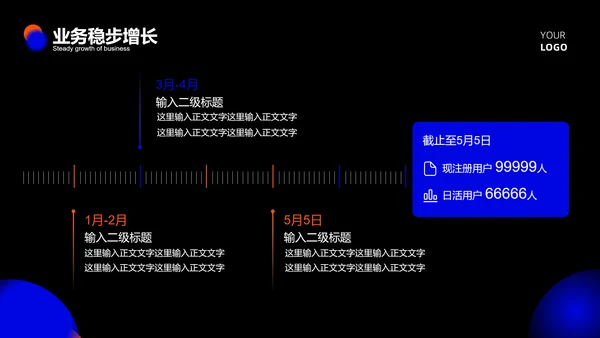 橙蓝色科技风酷炫总结汇报PPT模板