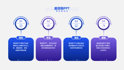 简约色块并列关系4项PPT单页