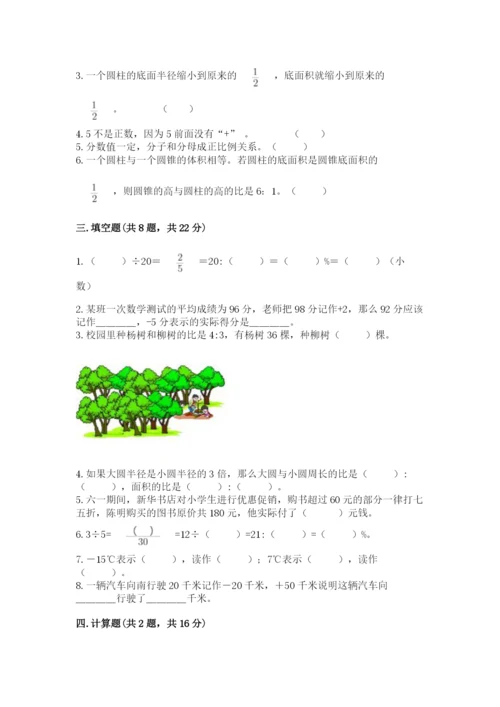 人教版六年级下册数学期末测试卷带答案（模拟题）.docx