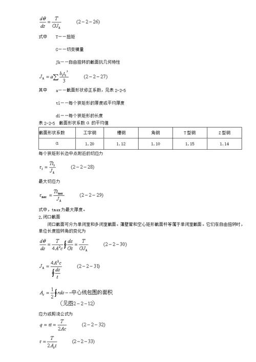 杆的扭转定理和公式